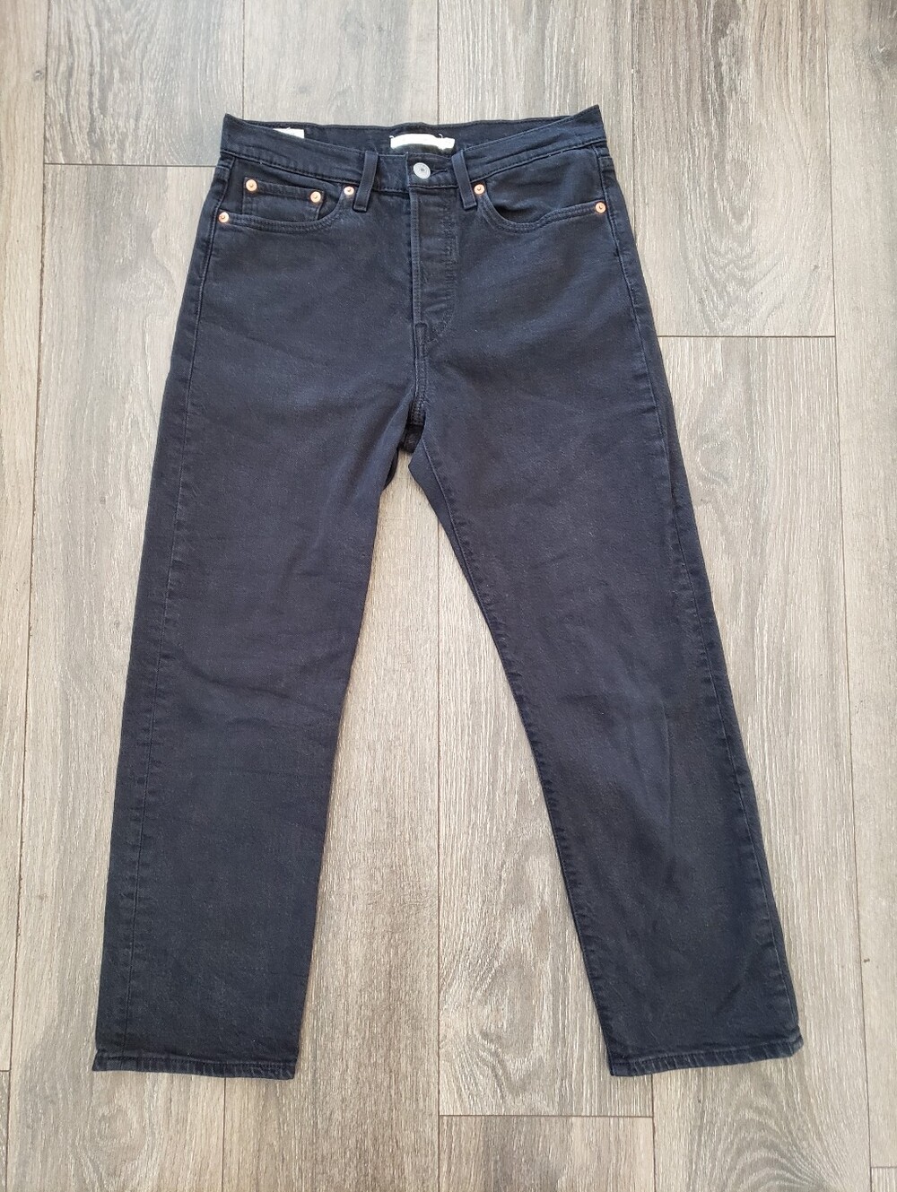 Levi's Premium Wedgie Straight Ankle Black Denim Jeans  Size 27 (4)